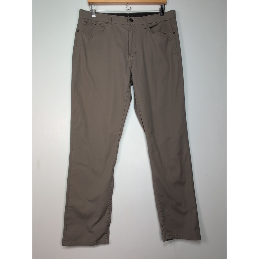 English Laundry Mens 5-Pocket Stretch Pants Brown Taupe 36x30 Straight Leg